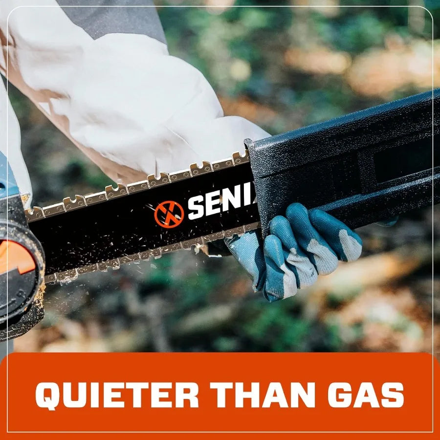 40V 14 Cordless Brushless Electric Chainsaw for Garden Pruning Branch Cutting Yard Tree Trimming with 2x4Ah Batteries Charger G