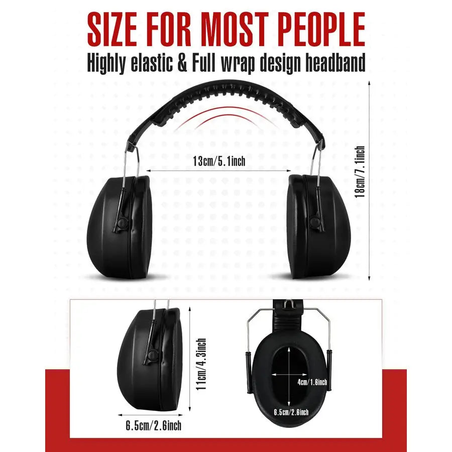 Pcs Hearing Protection Ear Muffs NRR 28dB Noise Reduction Headphones Shooting Ear Protection EarmuffsBlack