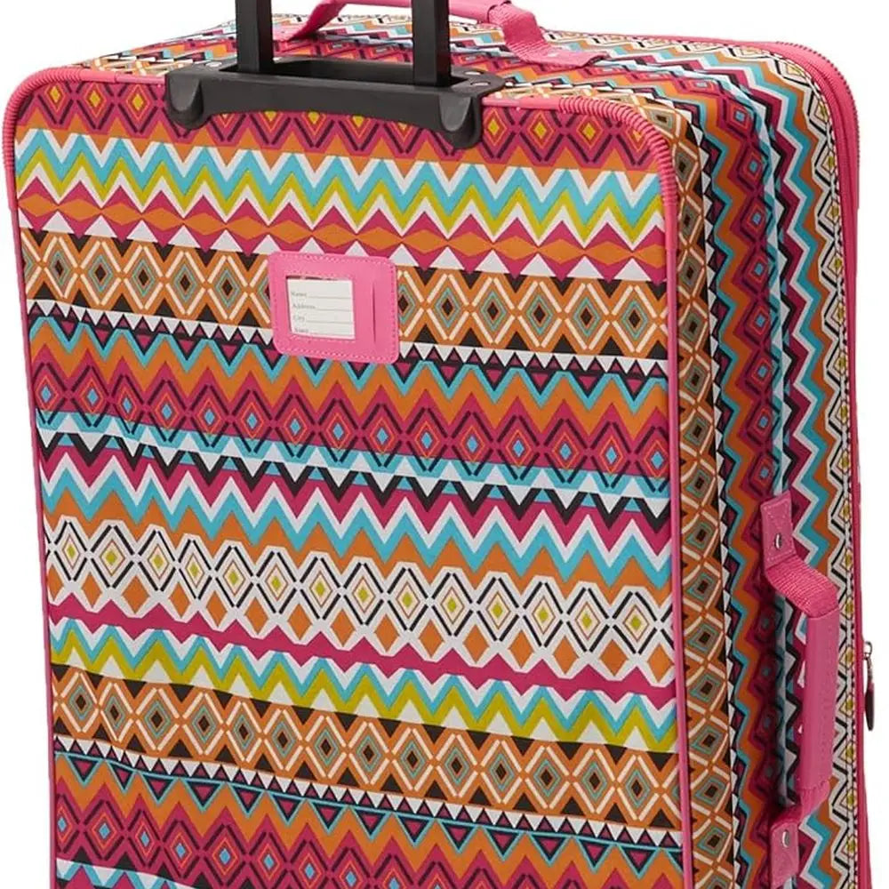 Tribal Design 4-Piece Luggage Set with Telescoping Handles: 14, 19, 24, 28 Softside Cases