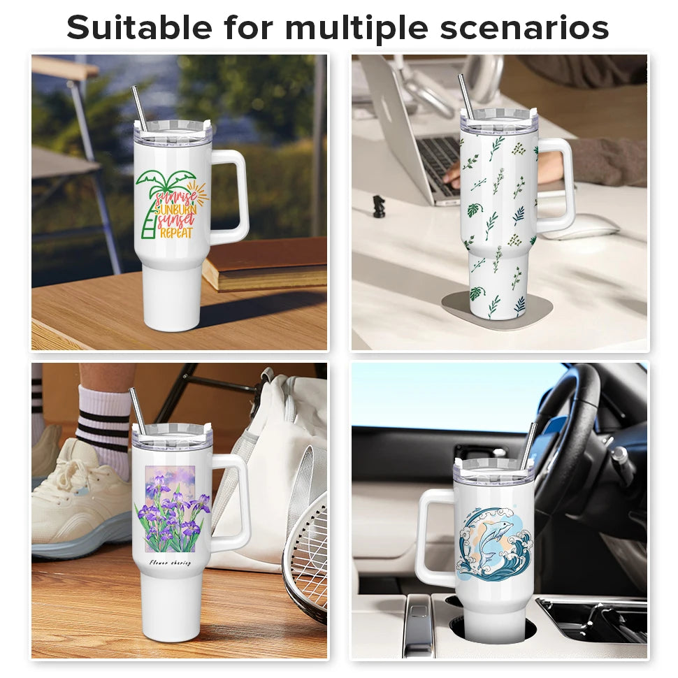 12Pack Sublimation Tumblers,40 OZ Stainless Steel Double Insulated Water Bottle,for Tumbler Heat Press Sublimation Oven Printing