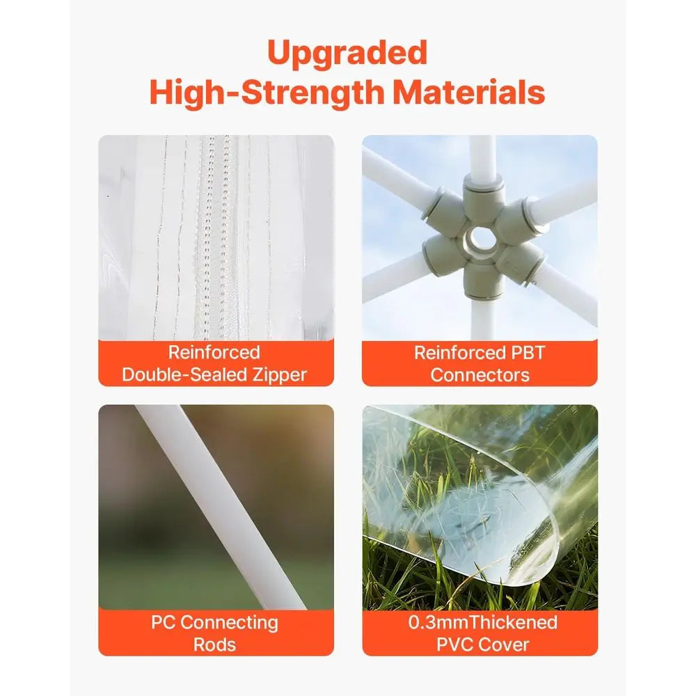 12ft x 7ft Clear PVC Geodesic Dome Tent, Waterproof 4-7 Person Igloo for Outdoor Camping & Backyard Parties