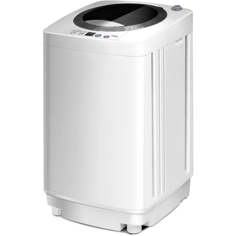 Full-Automatic Portable Washing Machine, 8 LBS Capacity w/6 Programs & 3 Water Levels, LED Display, Drain Pump, Compa