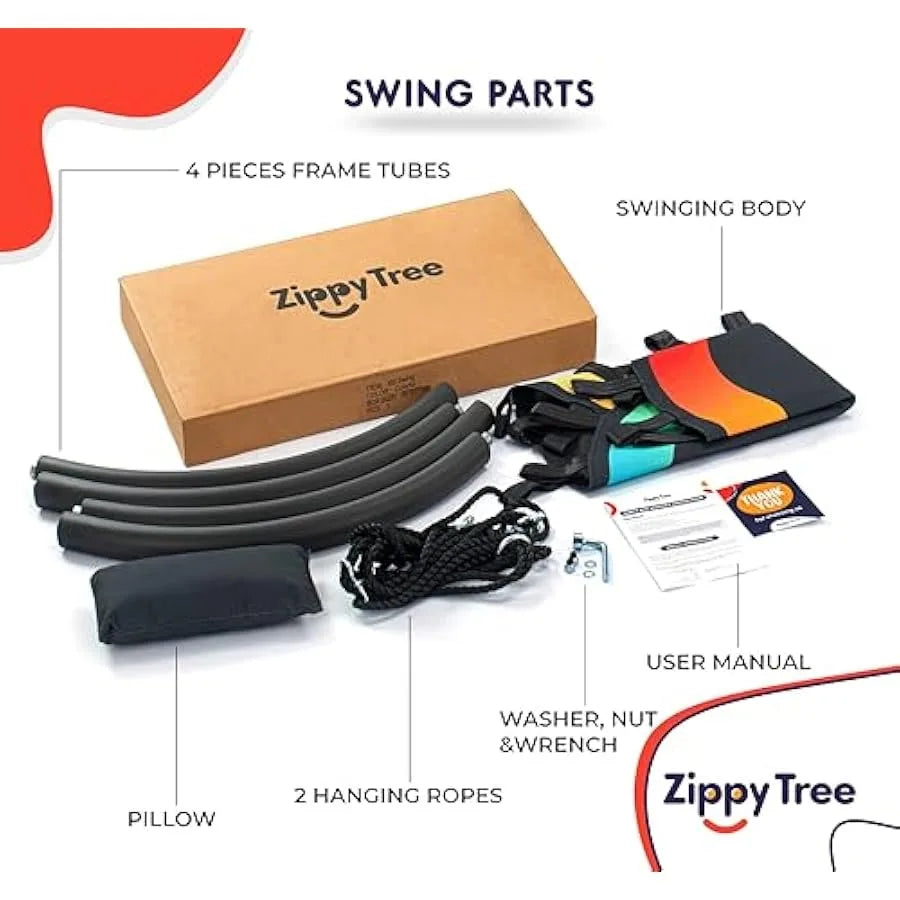 40 inch Tree Swing for Adults | Durable Frame Soft Handles Weather-Resistant Easy Install Backyard Fun