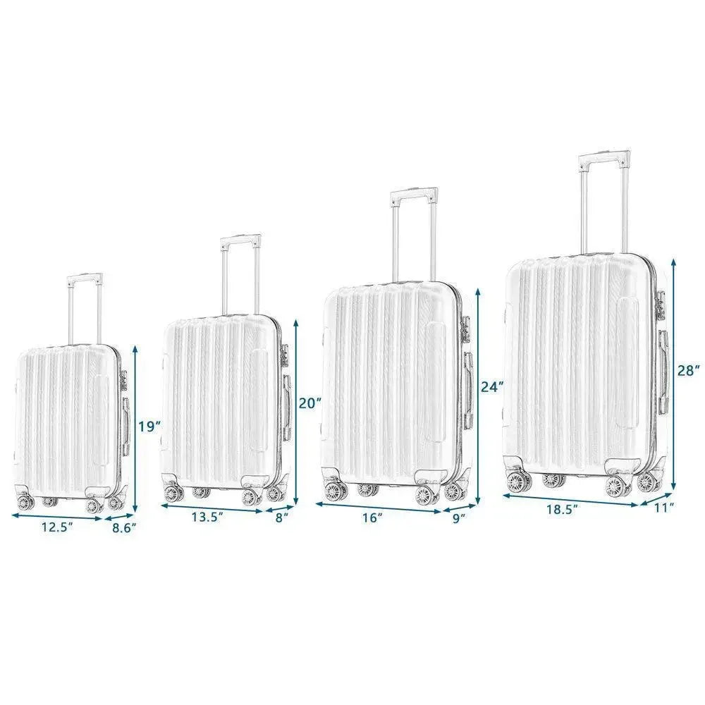 4 Piece Suitcase Luggage Set Hardside Suit case with Spinner Wheels TSA Lock