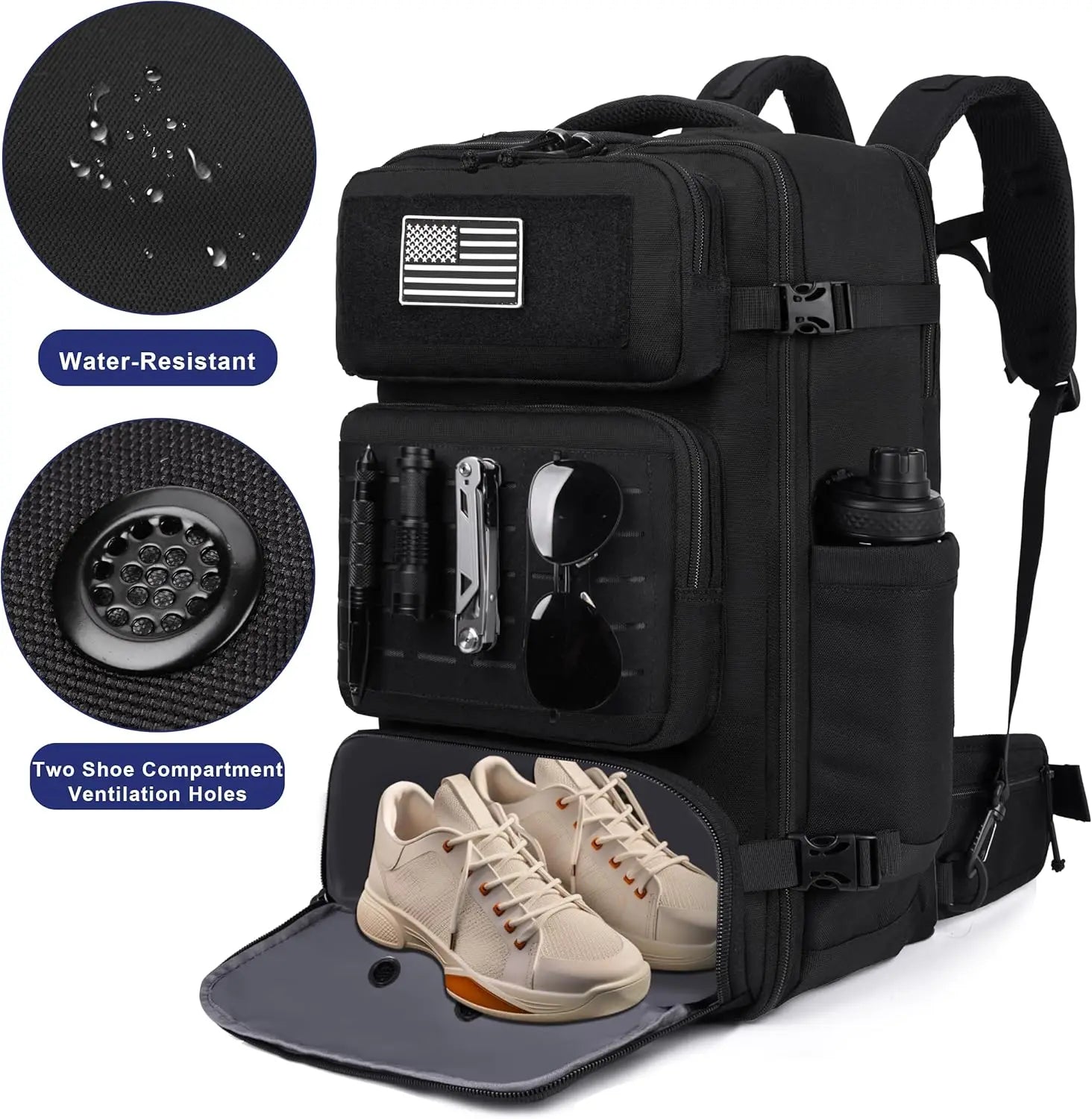 Mens 40L Travel Backpack TSA Approved USB Charging Port Water-resistant Convertible Duffle Luggage Bag Fits 17.3' Laptop