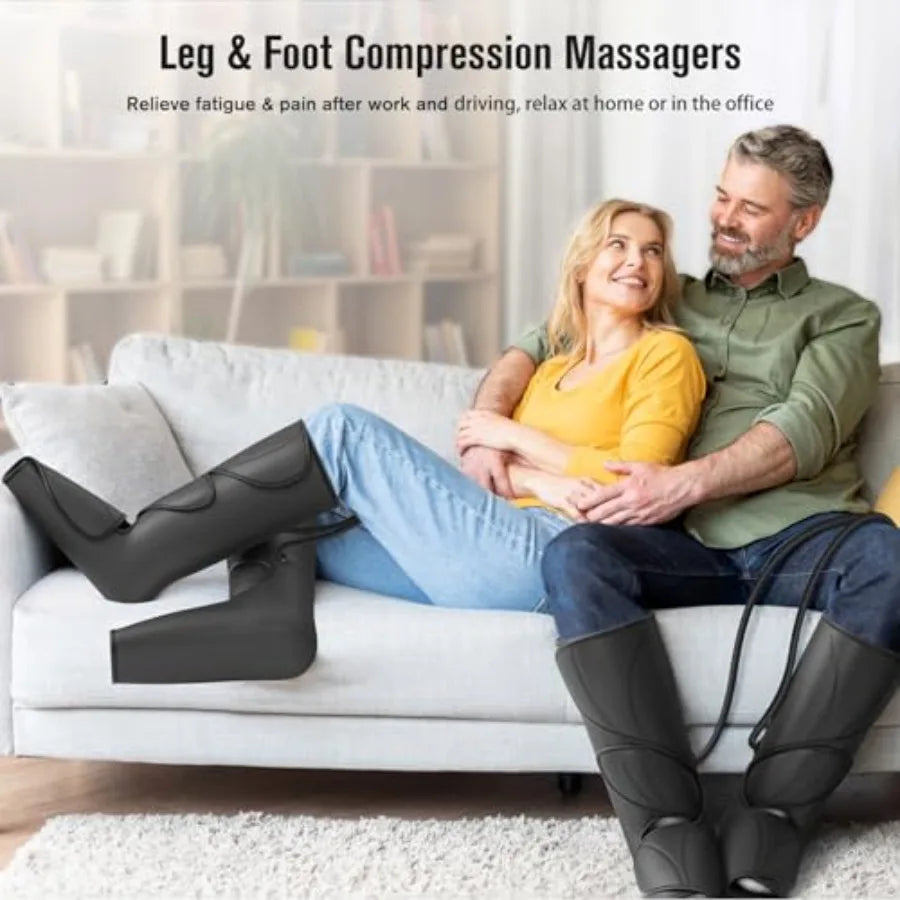 Air Compression Leg and Foot Massager for Enhanced Circulation and Pain Relief Ideal for Reducing Swelling and Edema with Adjus