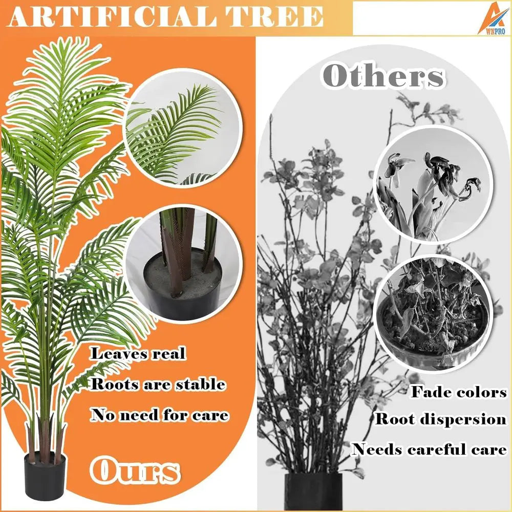 Artificial Areca Palm, Indoor Simulation Plants, Fake Areca Palm for Home Decor, Large Tall Tree, Indoor Decorative Plants and P