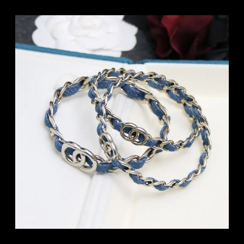 1122 Popular Blue Denim Double C Three-in-one Bracelet Light Luxury Bracelet