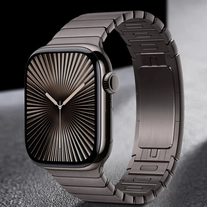 Luxury Titanium Bracelet for Apple Watch Ultra 2 Band 49mm 45mm 44mm 46mm Business Strap for IWatch Series 10 9 8 7 6 5 4 Se 3 2