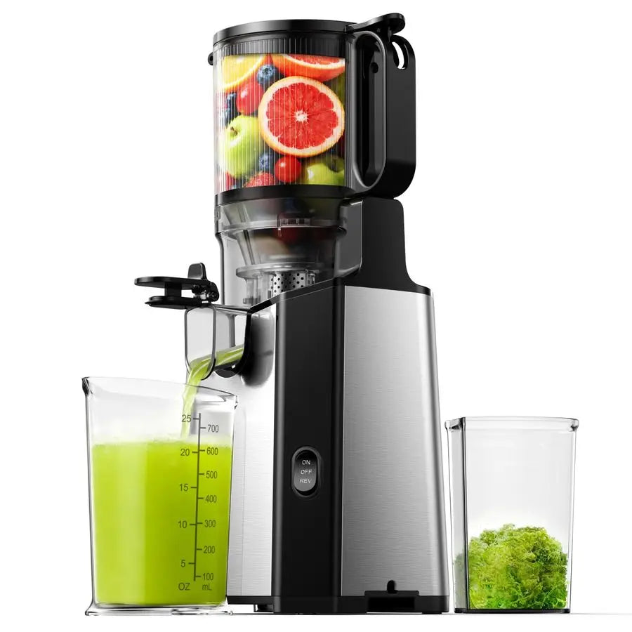 Press Juicer Machines, 5.6 Wide Feed Chute Juicer Machines with 400W, Slow Masticating Juicer for Whole Fruits amp Vegetables, H