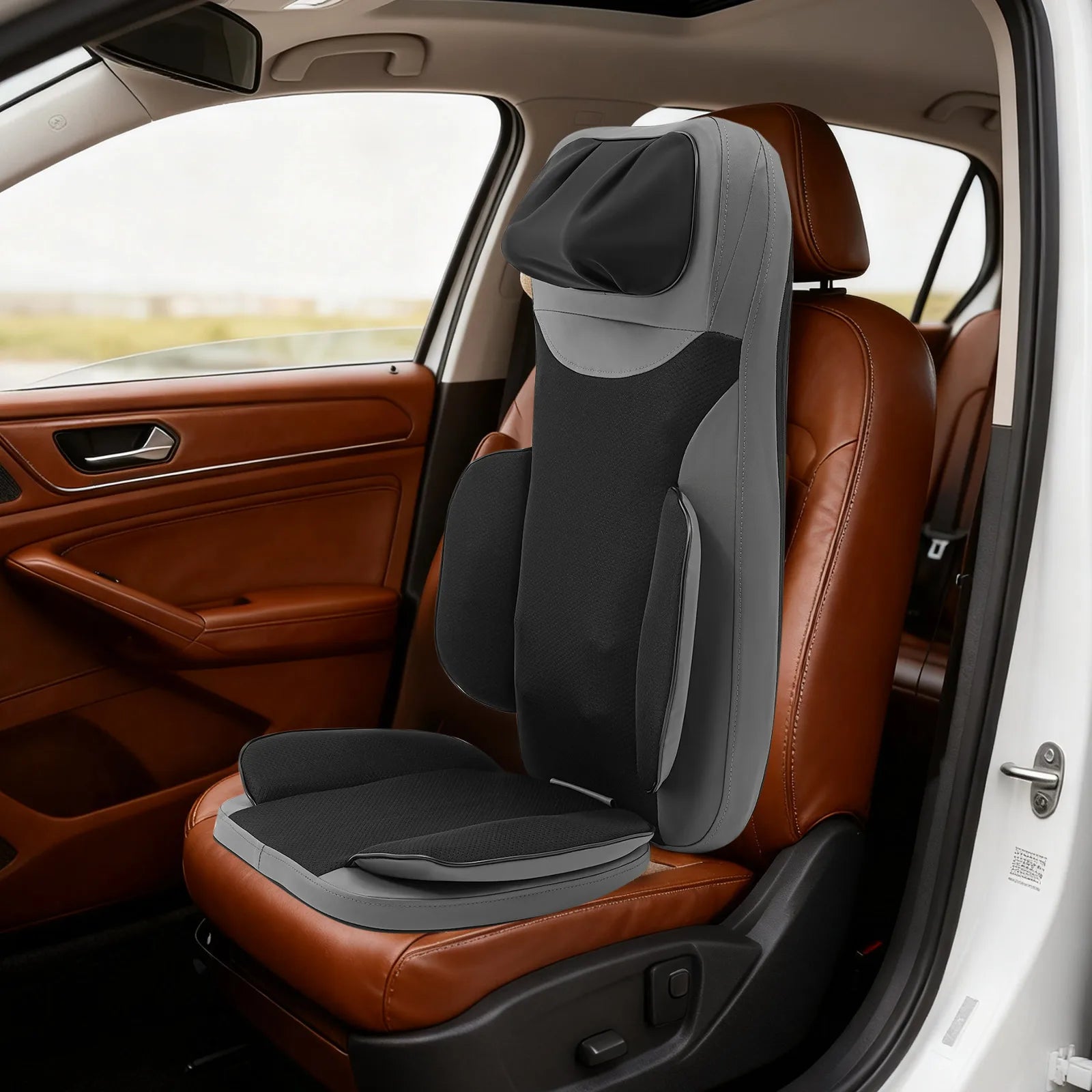 Electric Massage Seat Pad with Heated Neck & Back Relief, 5-in-1 Modes (3D Massage/Heat/Vibration), 3 Intensity Levels