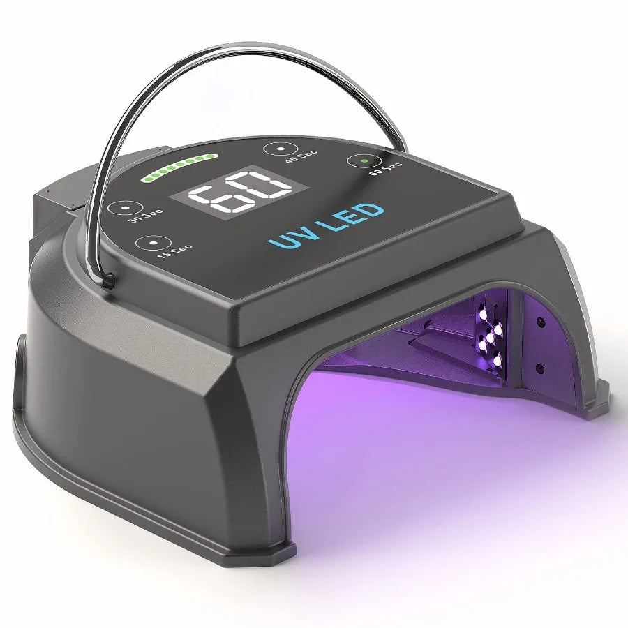 80W Professional Cordless UV LED Nail Lamp UV Lights for Nails with 45 Beads and Rechargeable Battery Portable LED Gel Nail Cur