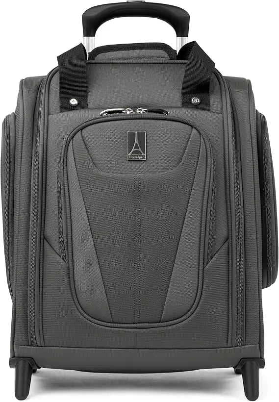 Compact Lightweight Rolling Underseat Carry-On Bag, Softside Travel Luggage for Men and Women, Shadow Grey, 2 Wheels
