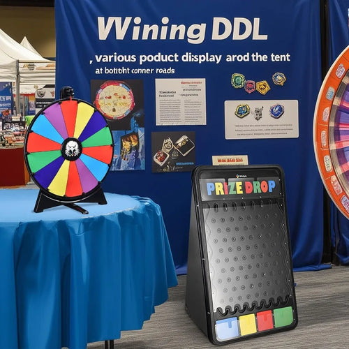 20 Prize Wheel 41x25 Drop Board Foldable Stand Disk Spinning Wheel Fortune Game for Pub Party Trade Show Carnival Metal Red