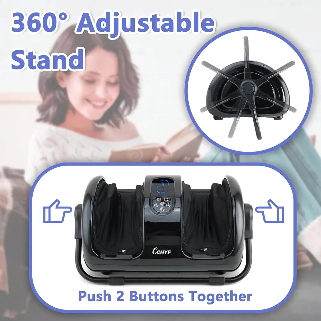 Heated Shiatsu Foot Massager for Plantar Fasciitis Pain Relief, Deep Kneading Therapy for Feet and Calves