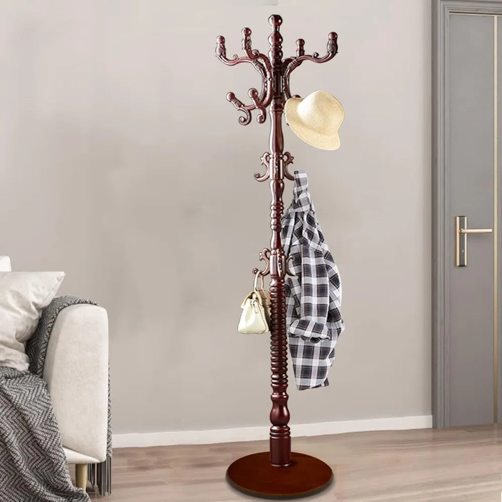 Standing Coat Rack  Tree Freestanding Wooden  Rack Modern  Racks Office  Stand for Hat Purse Corner Entryway