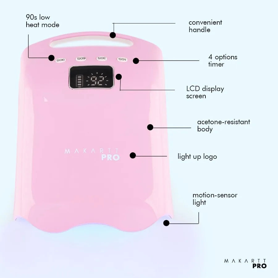 98W Professional UV LED Nail Lamp 42 Powerful LEDs for Fast and Efficient Curing Gel Nails Rechargeable 5200mA Lithi