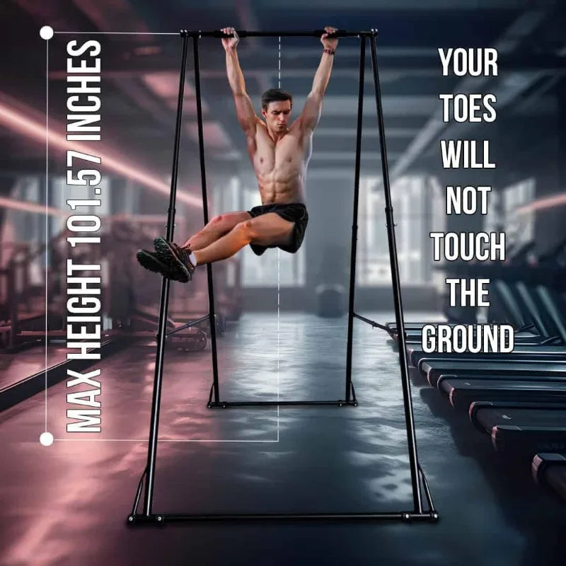 GROUND Foldable Free Standing Pull Up Bar Stand Sturdy Power Tower Workout Station For Home Gym Strength Tra