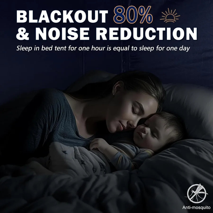 Bed Tent Bed Canopy Full Size Tents for Adult and Original Design Portable Dream Tent Indoor Sleeping Tents 80 Blackout with 3