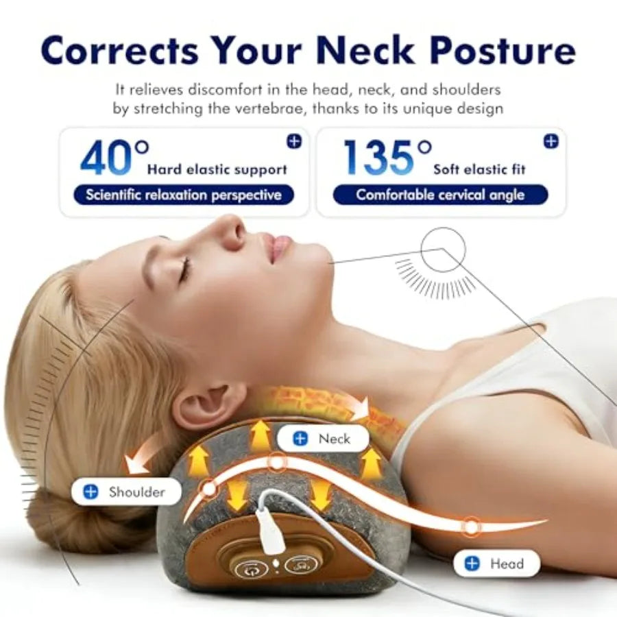 Pillow Massage Neck Hump 3-in-1 Massager Pillow with Heat Deep Tissue Relief Neck Traction Cervical Support Hump Corrector for