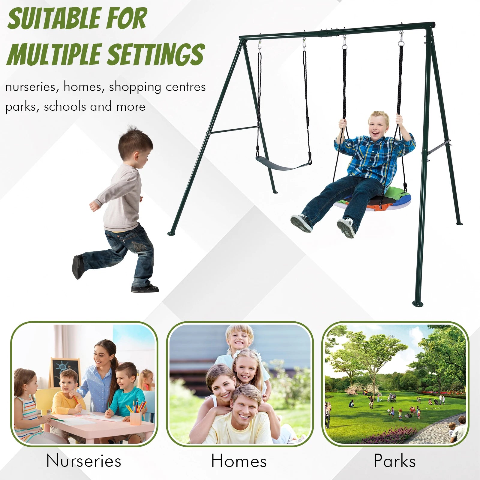 Multi-Purpose Swing Frame Wear Resist Triangular Frame Hammock Rack Multi-Purpose for Kindergarten Shopping Mall Park