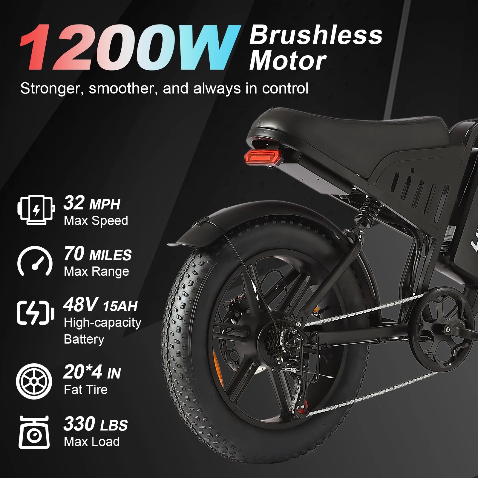 Electric Bike motorcycle for Adult with NFC Unlock, 2000/1500W, 50/40/33MPH, 60V 30Ah, 48V 15/25Ah E-Bike, 100-60 Miles