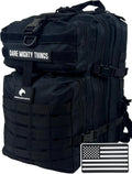 45L Elite Tactical Backpack, Water Resistant, Heavy Duty, 3 Day MOLLE Bug Out Bag - Carbon Black