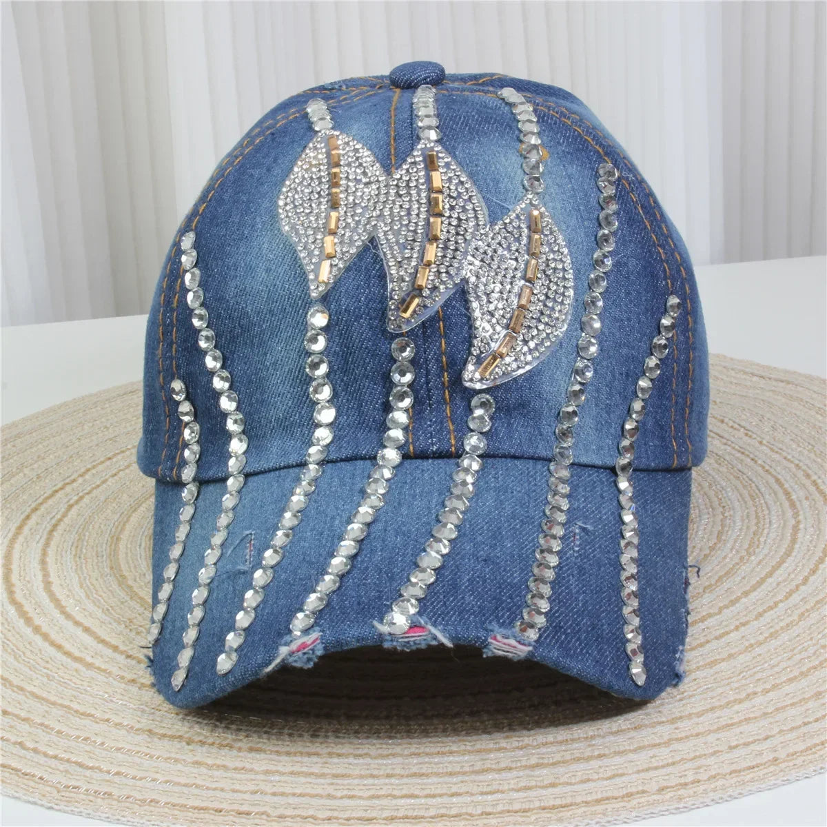Wholesale Denim Baseball Caps Bling Rhinestone "TAKE ""LOVE" Heart  Snapback Hat A Dozen 12 pieces Mixed order