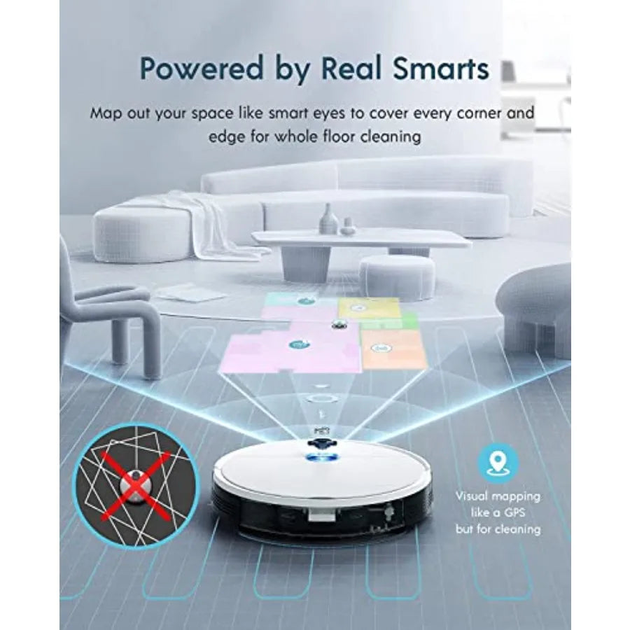Smart Home Cleaning Solution with Self-Emptying Dustbin 3-in-1 Robot Vacuum and Mop for Hard Floors and Carpets 200-Minute Batt