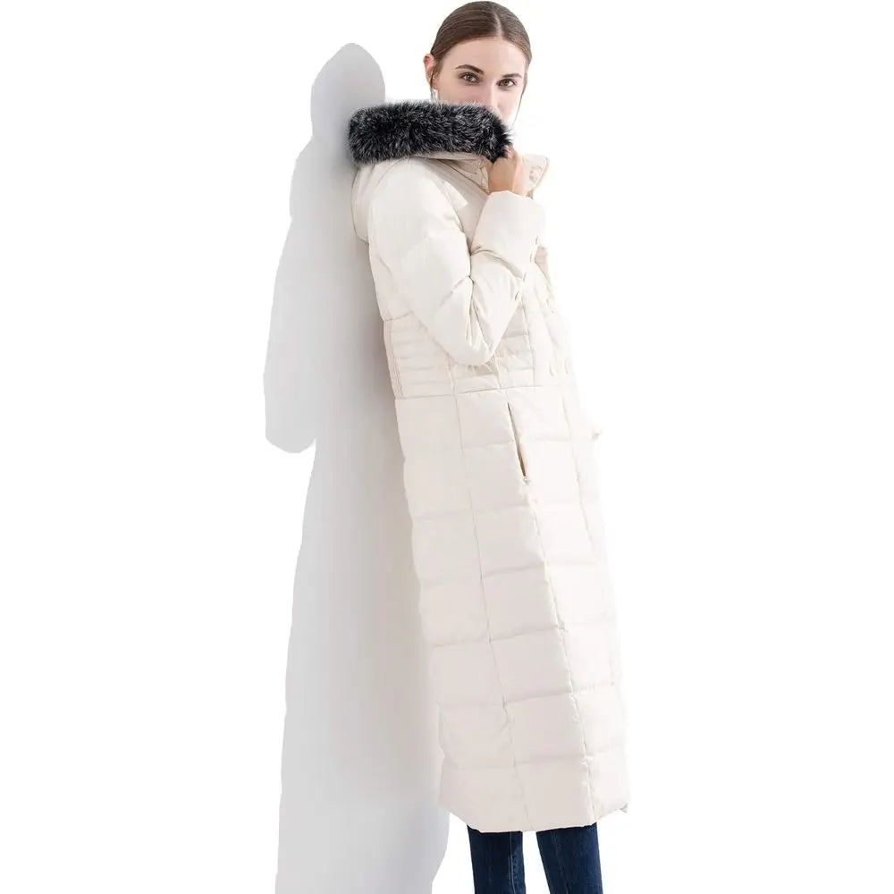 Women's Hooded Thickened Long Down Jacket Maxi Down Parka Puffer Coat