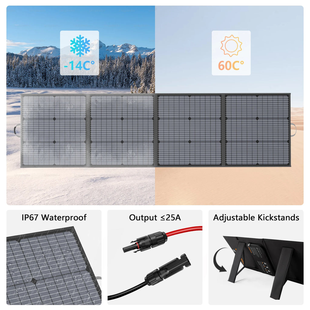 MHPOWOS Portable Solar Panel 800W 440W 400W 220W 110W Foldable Solar Charger Emergency Backup Power Supply For PowerStation RV