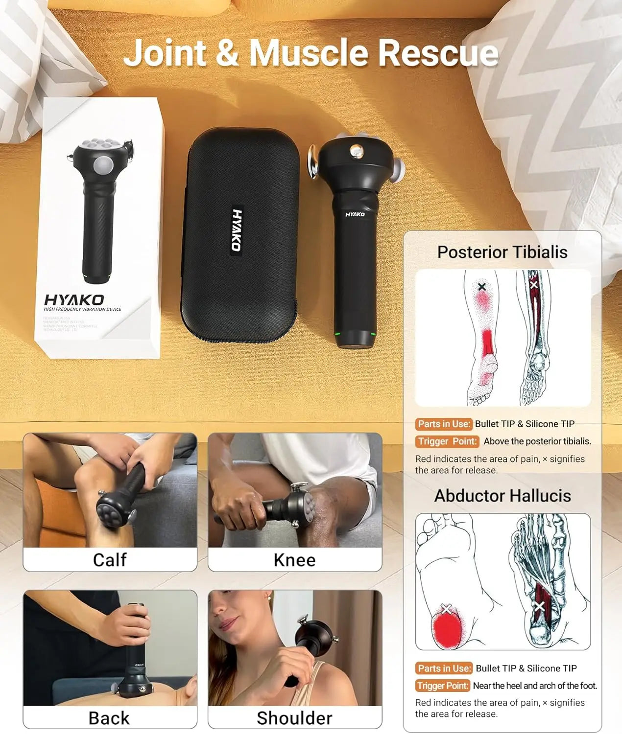 Pro Max Therapy Massager - 6500 RPM Deep Tissue Vibration Massage Gun for Full Body Pain Relief & Fascia Release, Portable Handh