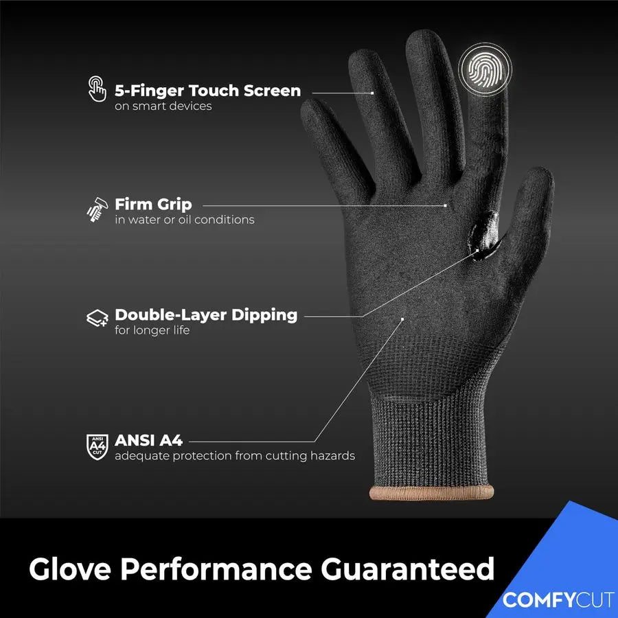 ANSI A4 Cut Resistant Work Gloves without Steel amp Fiberglass, Ultra Light Comfort amp Proper Fit,for Mechanic,Gardening