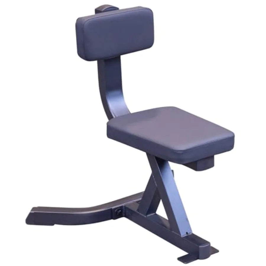 Utility Stool for Seated Curls with Dumbbells and Barbells Home and Commercial Gym Grey/Black