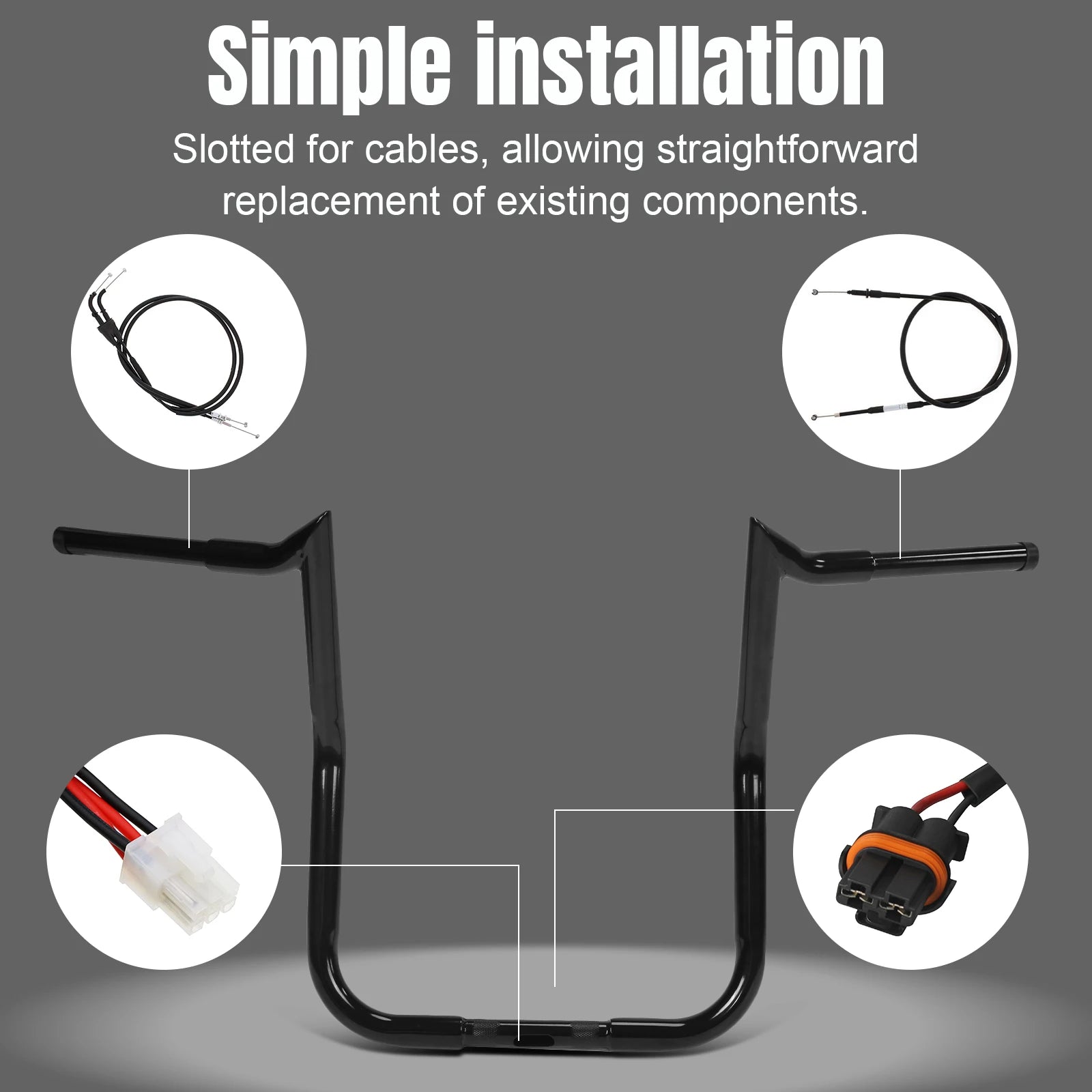 16 inch Meat Hook Monkey Bar Ape Hanger HandleBar for Harley Ape Hanger Bar Meathook HandleBar Monkey Bar Ape Hanger Bar