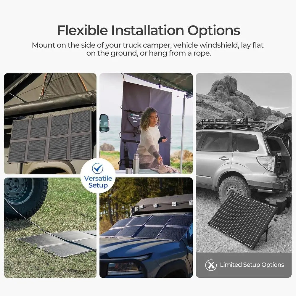 200 Watt Solar Panel Blanket, N-Type Portable Foldable Solar Panels, 25% High Efficiency Lightweight 8-Fold Space-Save, QC3.0 US
