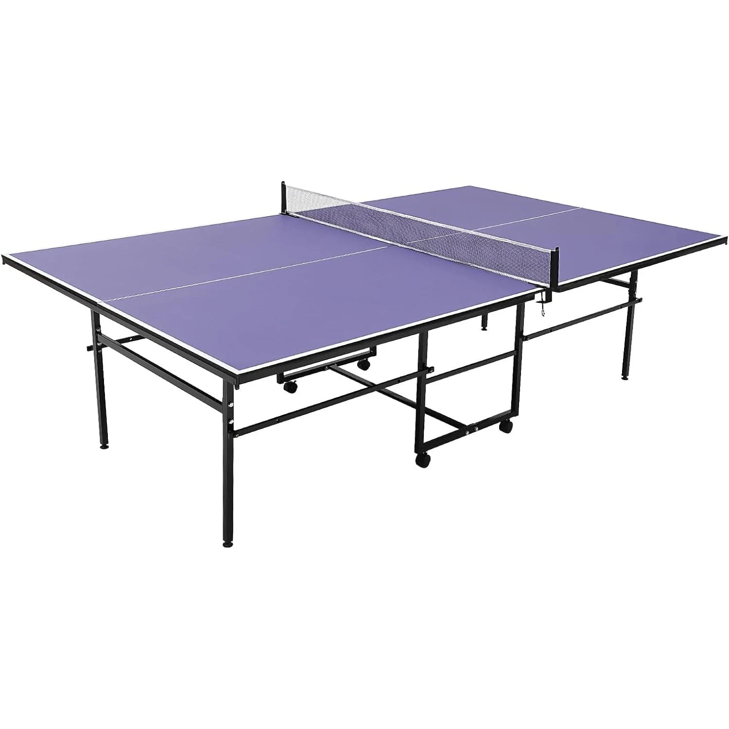 Portable Collapsible Table Tennis Table Set 8FT Indoor/Outdoor Ping Pong Table for Family Recreation & Gifts Quick Assembly