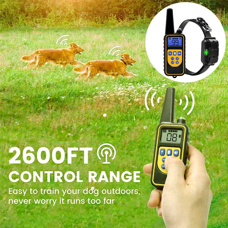 Electric dog trainer and bark stop device Dog Training Collar Rechargeable remote control IP67 waterproof Suitable