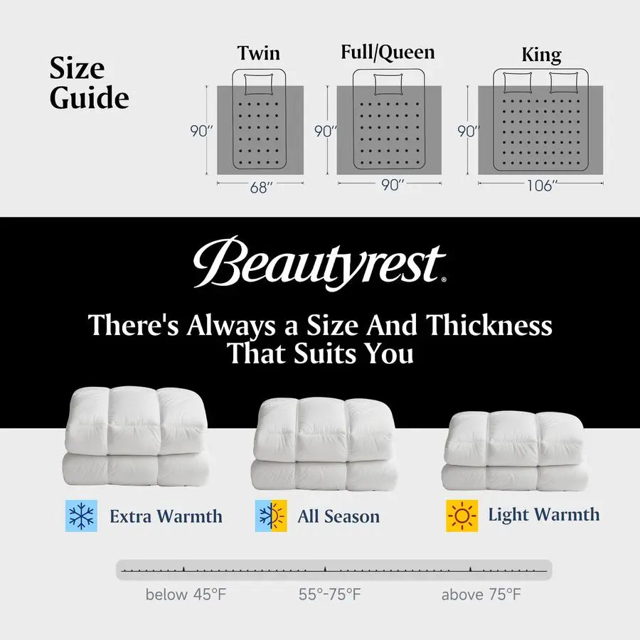 Goose Feather Down Fiber Comforter Queen Full Size All Season, Hotel Collection Fluffy 100 Cotton Cover Duvet Insert, Medium War