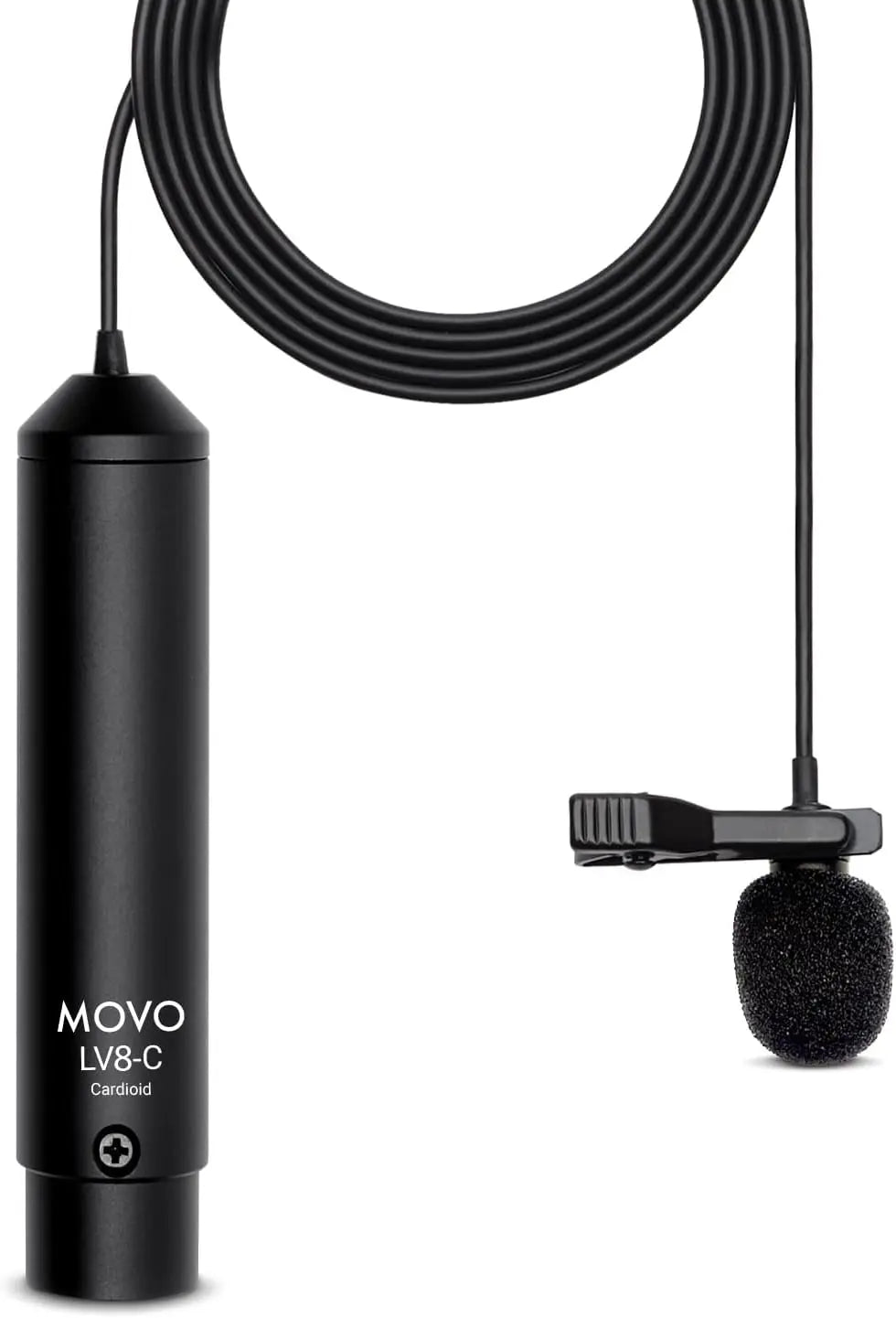 LV8-C XLR Lavalier Mic with 12mm Capsule, Cardioid Condenser Wired Microphone for Voice Recording - Includes Clip, Case