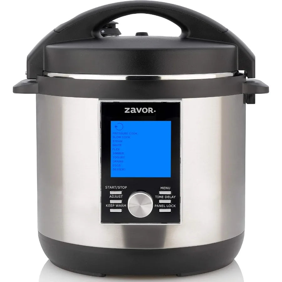LUX LCD 6 Quart Programmable Electric MultiCooker for Home Kitchen: Advanced Pressure Cooking Slow Simmering Rice Preparation Y
