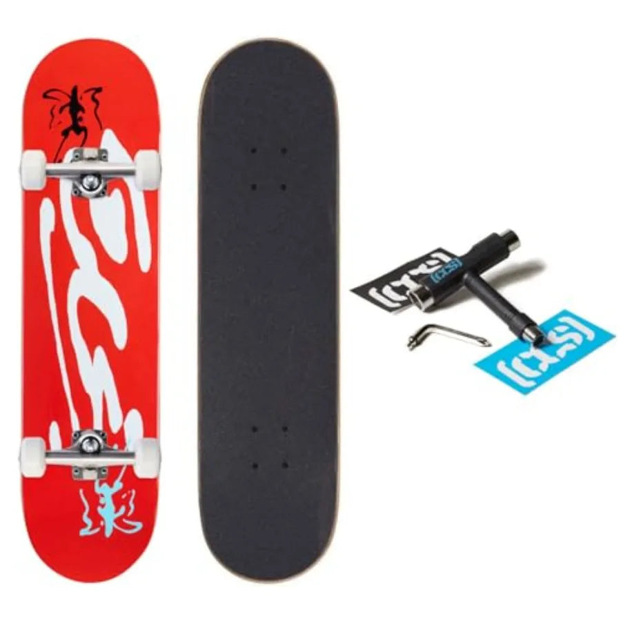 Ink Blot Logo Skateboard Complete - Red - 7.75"