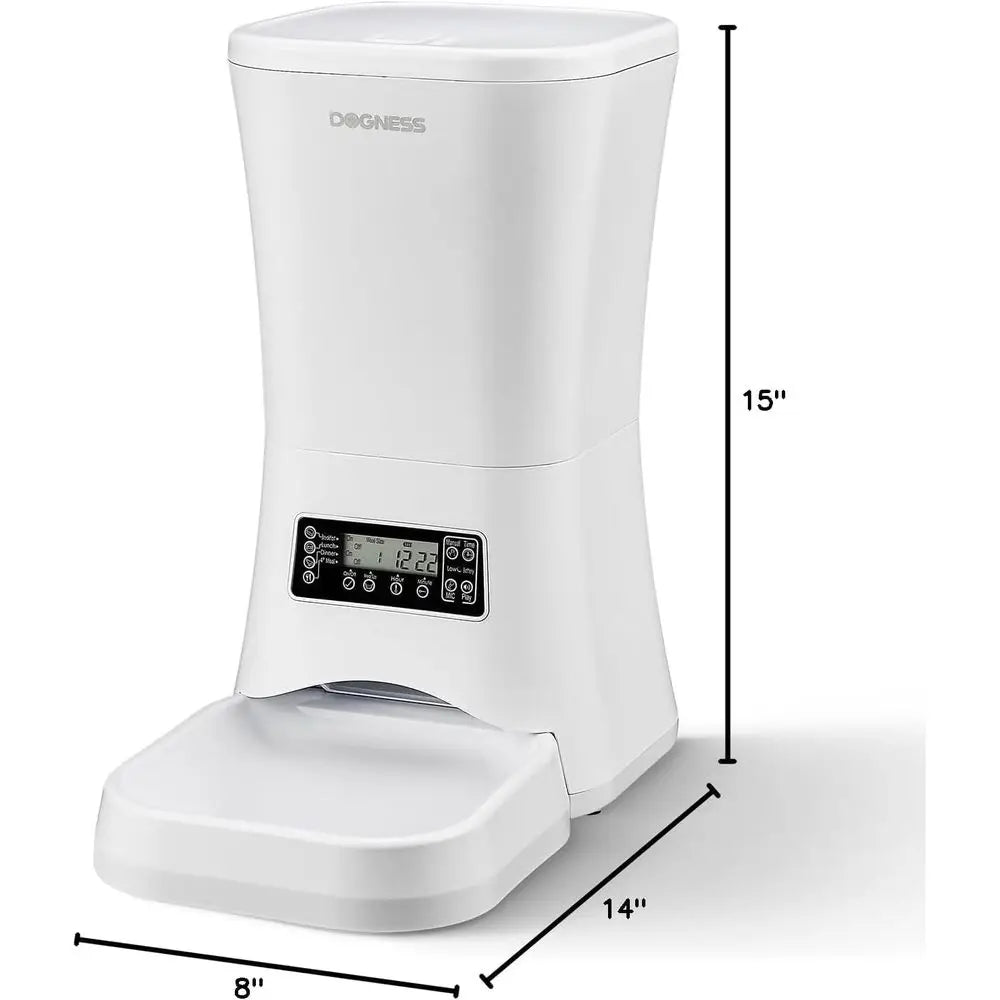 Large Dog Automatic Feeder with Timer, Extra Large Programmable Pet Food Dispenser, Portion Control, Voice Record, Battery/Plug-