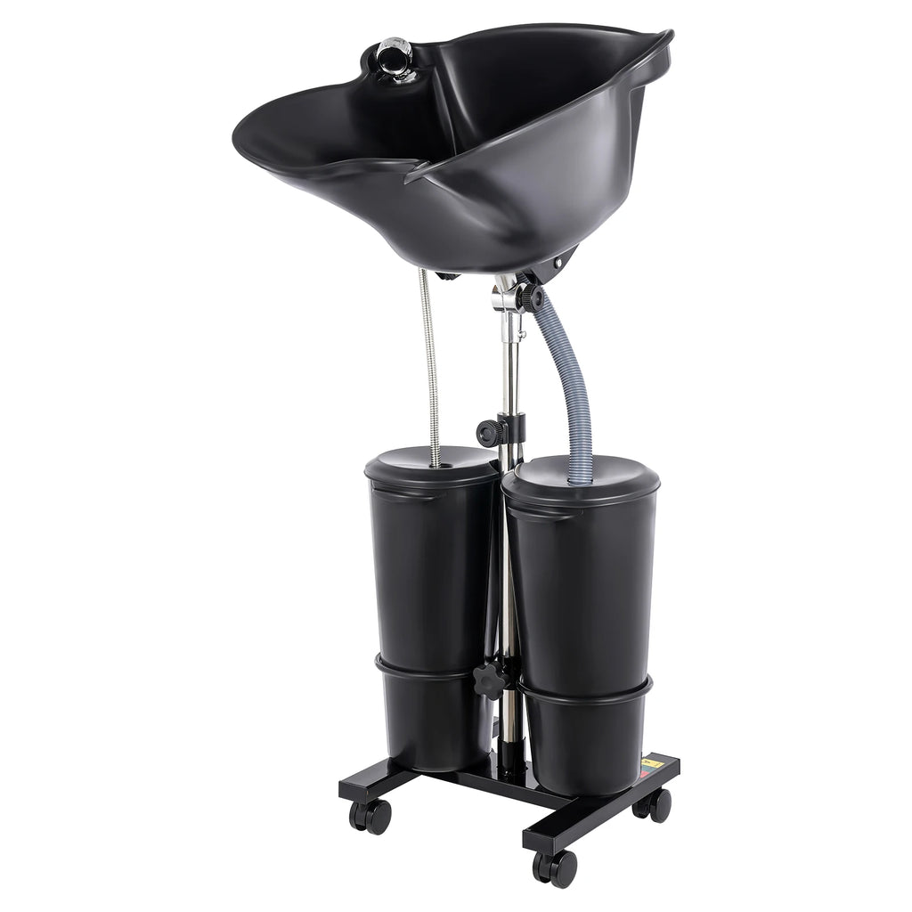 Portable Shampoo Bowl Hair Washing Station for Home & Barber Washing Hair with Dual-Bucket Design Height Adjustable