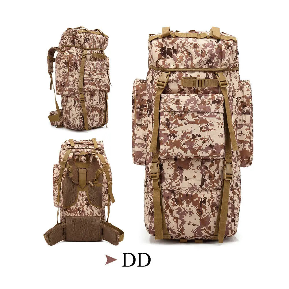 65L Tactical Backpack Rucksack Camping Traveling Climbing Bag for Outdoor Sport Waterproof Nylon Backpacks Hunting Bags