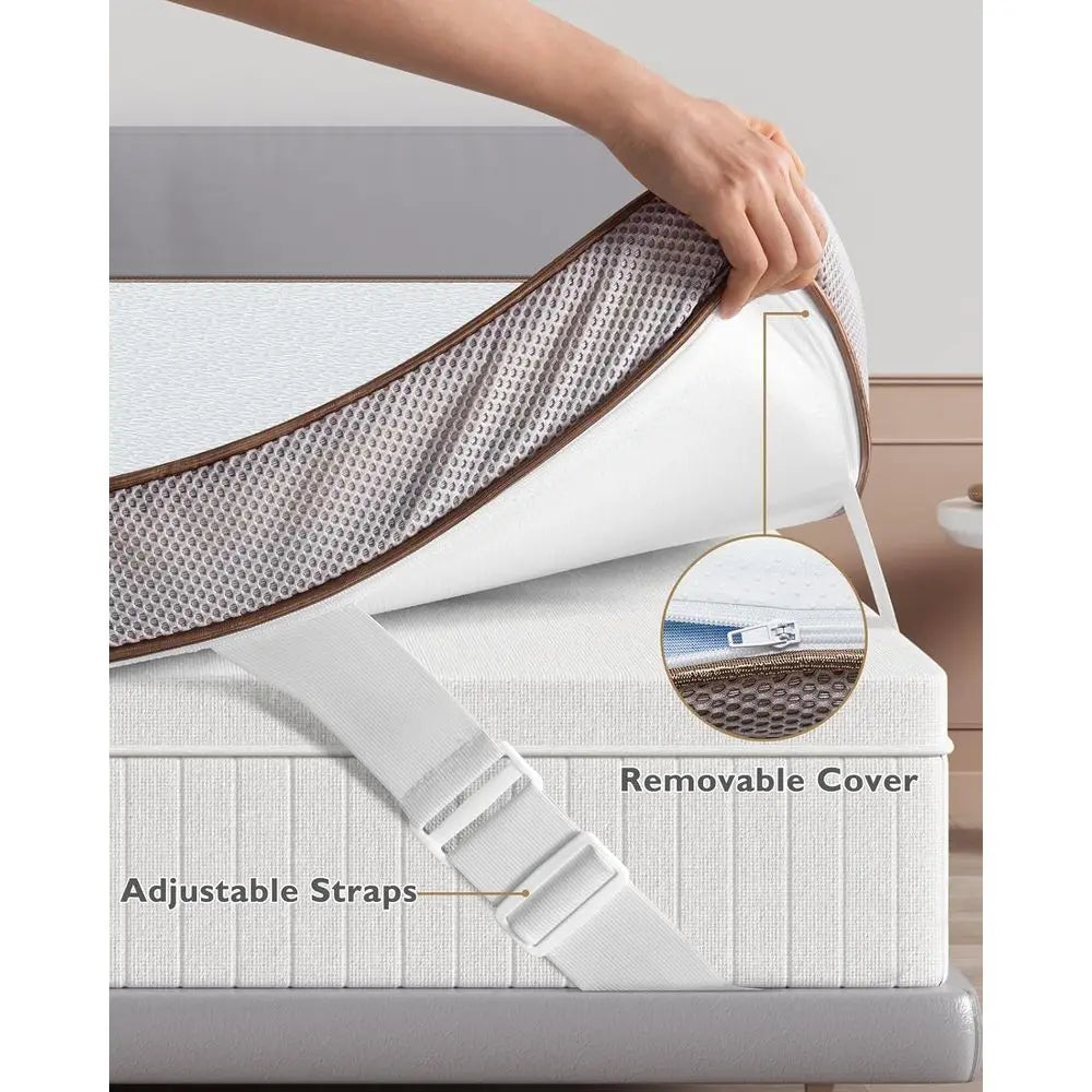 Mattress Topper Twin XL for College Dorm - Gel Memory Foam Bed Toppers with Breathable Removable Cover, CertiPUR-US Certified Co