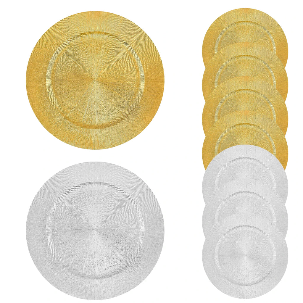 Gold Chargers Plates 13 Inch Golden Charger Plate Decorative Charger Plates,100 Pieces Tableware Dish for Wedding,Events,Parties