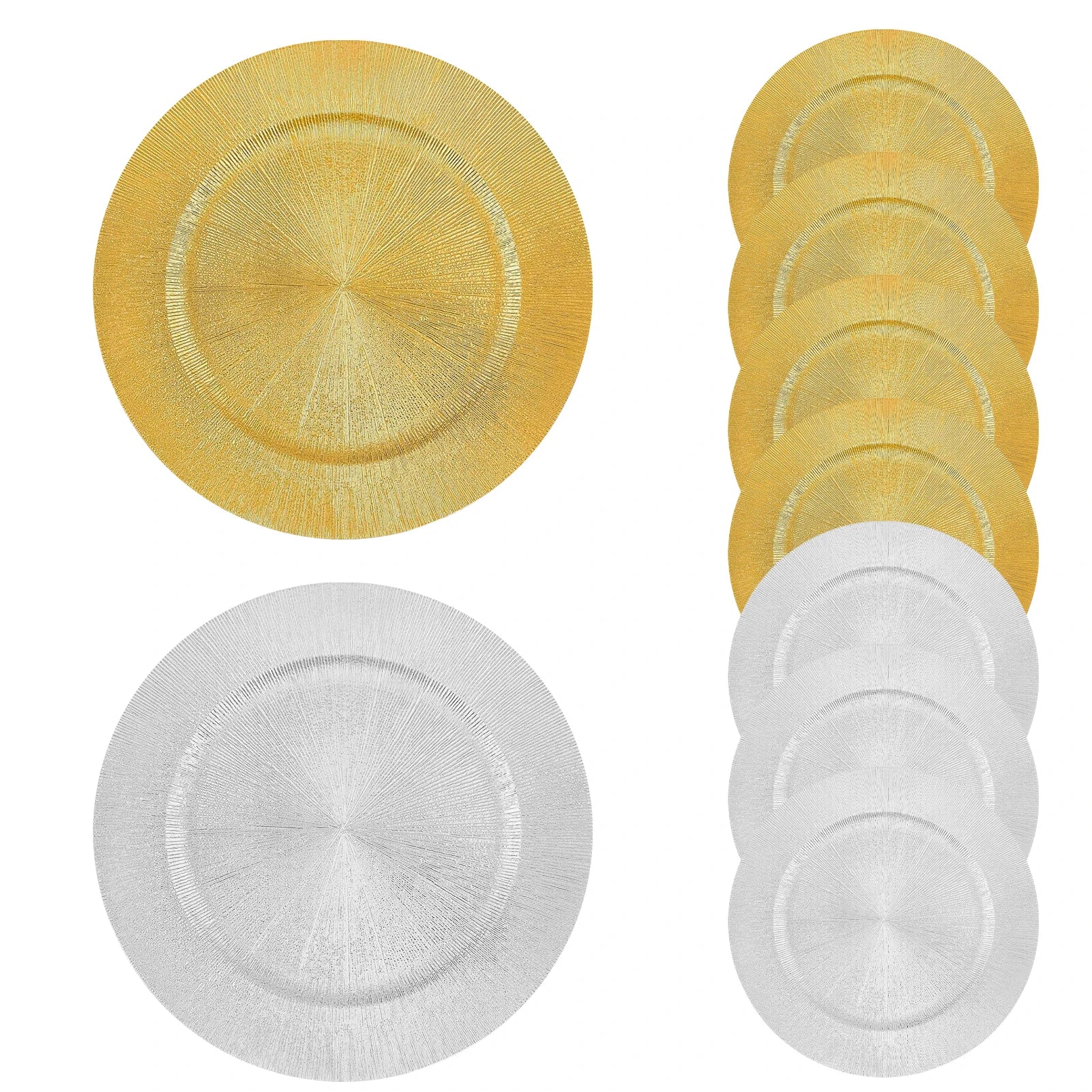 Gold Chargers Plates 13 Inch Golden Charger Plate Decorative Charger Plates,100 Pieces Tableware Dish for Wedding,Events,Parties