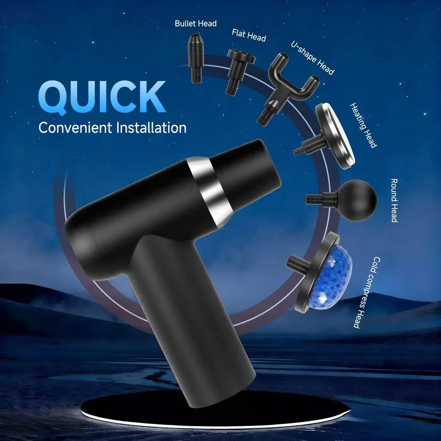 Hot and Cold Fascia Gun Detachable Extended Handle Massage Gun,Deep Tissue Massage Gun, Used for Relieving Pain in The Back Musc