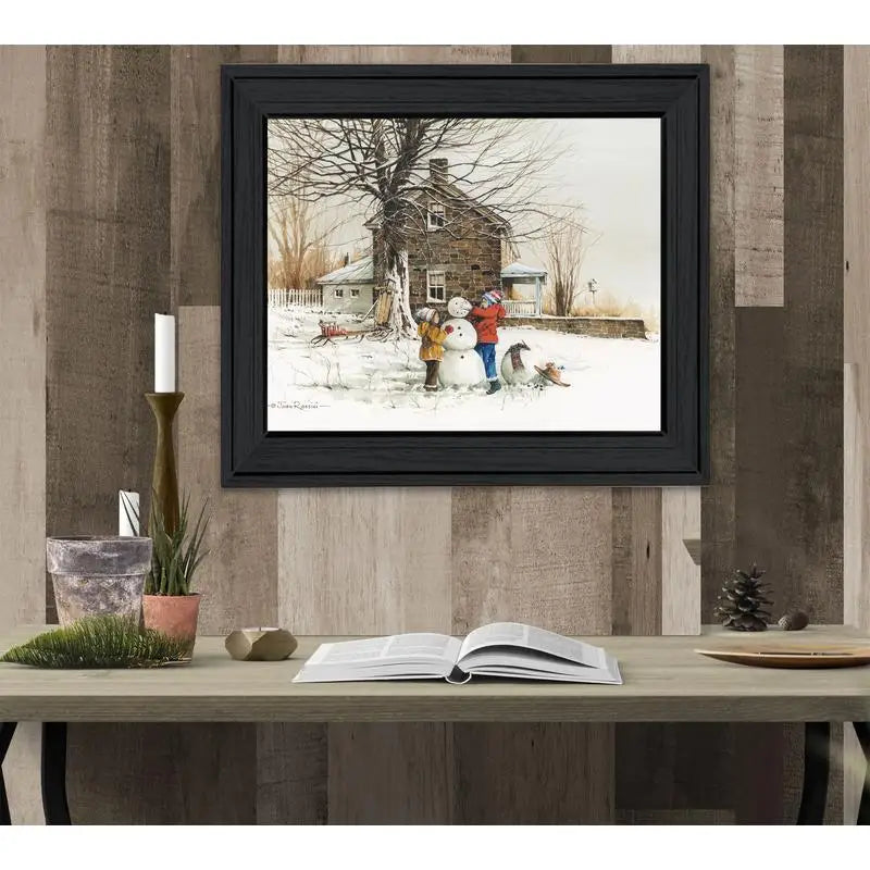Joy of Snow Wall Art, Framed Poster, Ready to Hang, Black Frame, Winter Landscape Decor